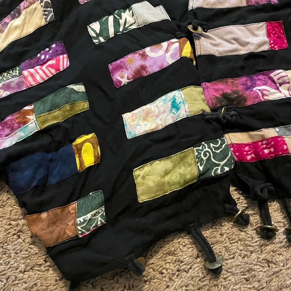 Colorful Patchwork Cropped Jacket - image 3